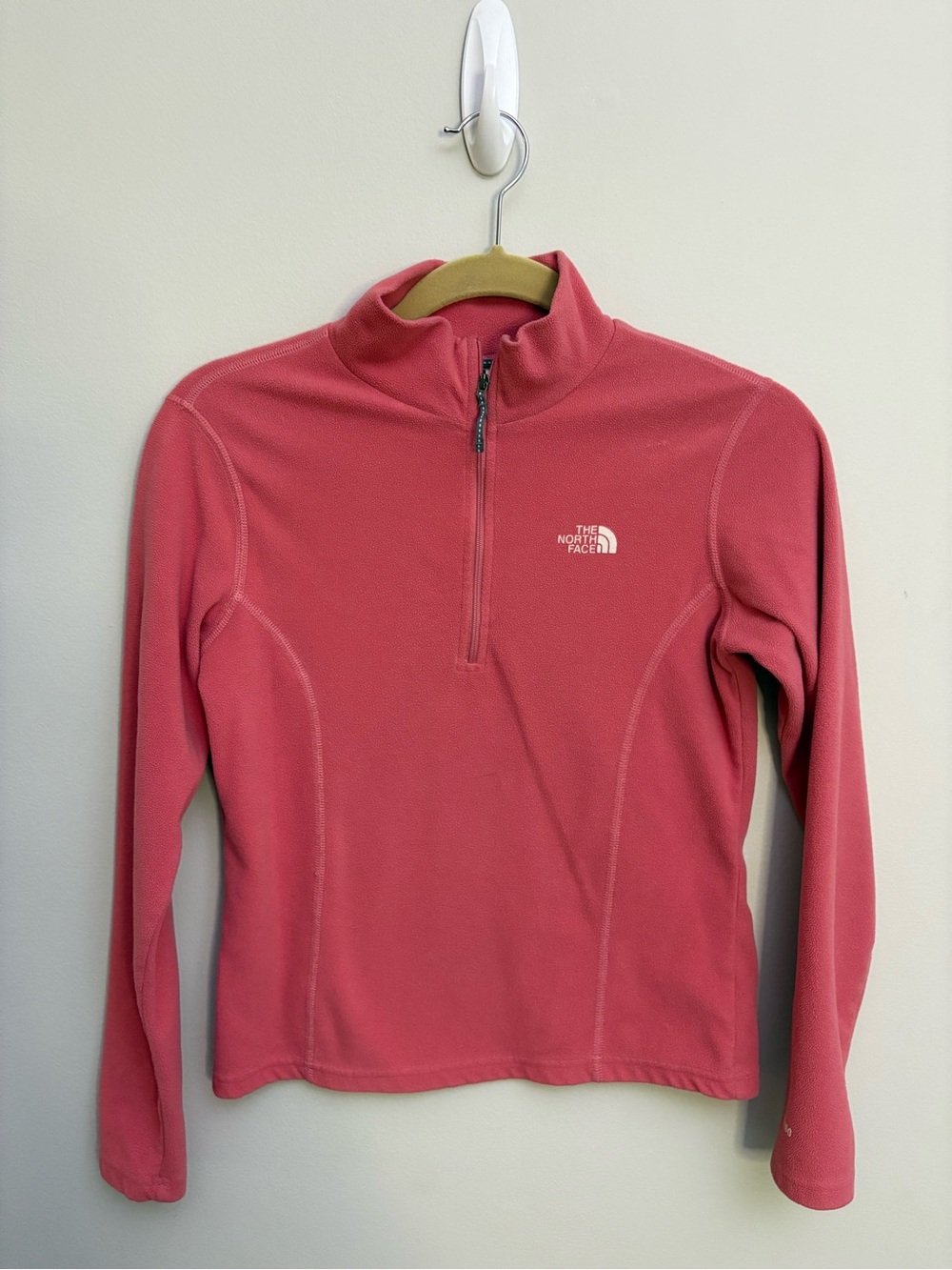 The North Face Girls L Pink TKA 100 Fleece Quarter Zip Outdoor Pullover